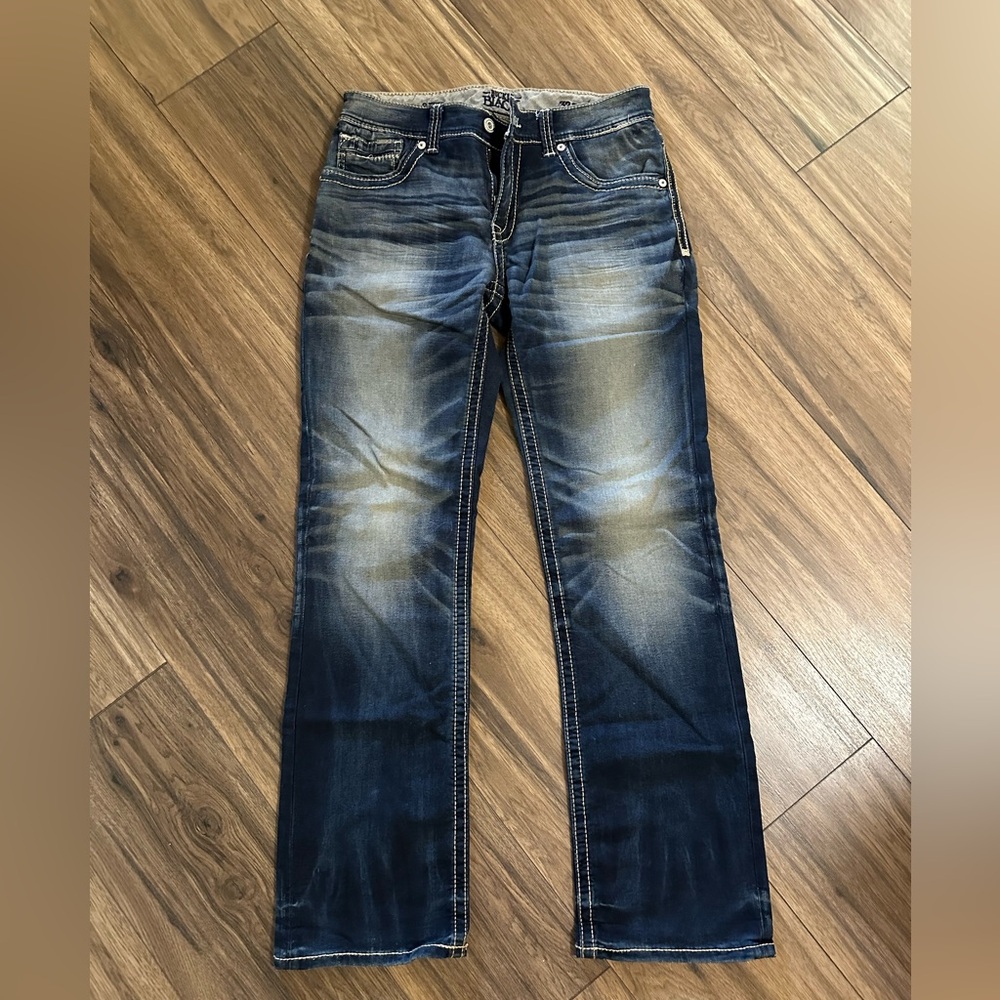 Buckle Black Boot Cut Jeans